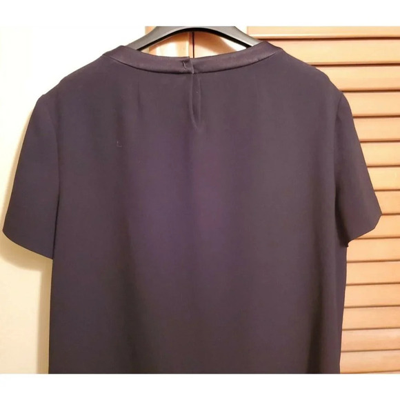 PAULE KA Black Short Sleeve Top Satin Trim Satin - Picture 5 of 7